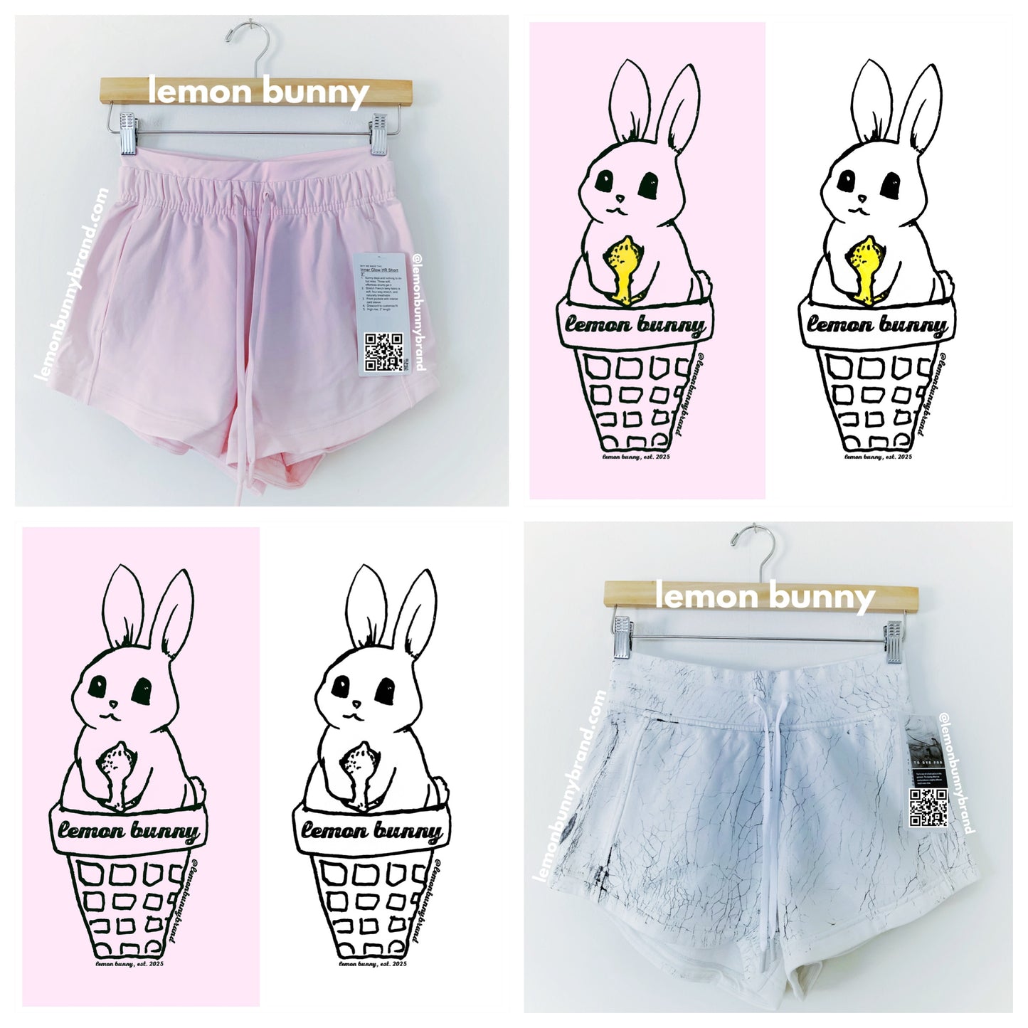 *lemon bunny Curated Bundle: 2 lululemon Inner Glow Shorts in Strawberry Marshmallow, Size 4