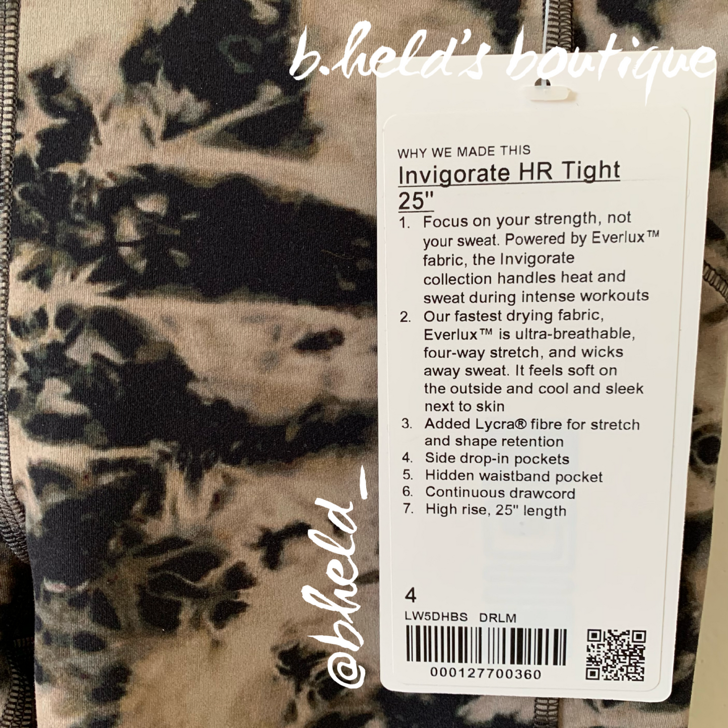 lululemon Invigorate High-Rise Tight 25" in Dispersed Light Raw Linen Multi, Size 4