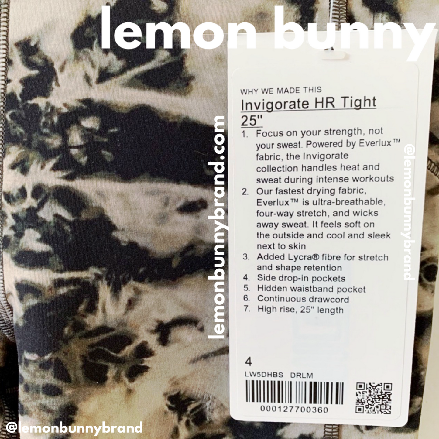 lululemon Invigorate High-Rise Tight 25" in Dispersed Light Raw Linen Multi, Size 4