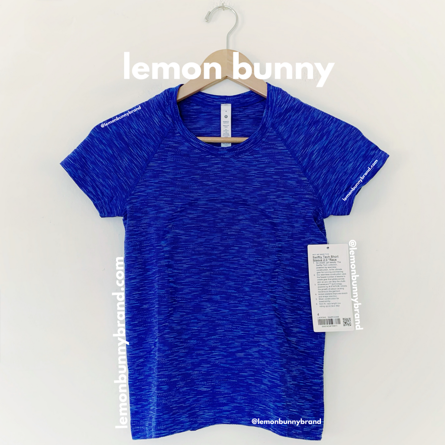 lululemon Limited Edition Swiftly Tech Short Sleeve Shirt 2.0 *Race Length in SeaWheeze Chroma Check Psychic/Chroma Psychic Multi, Size 4