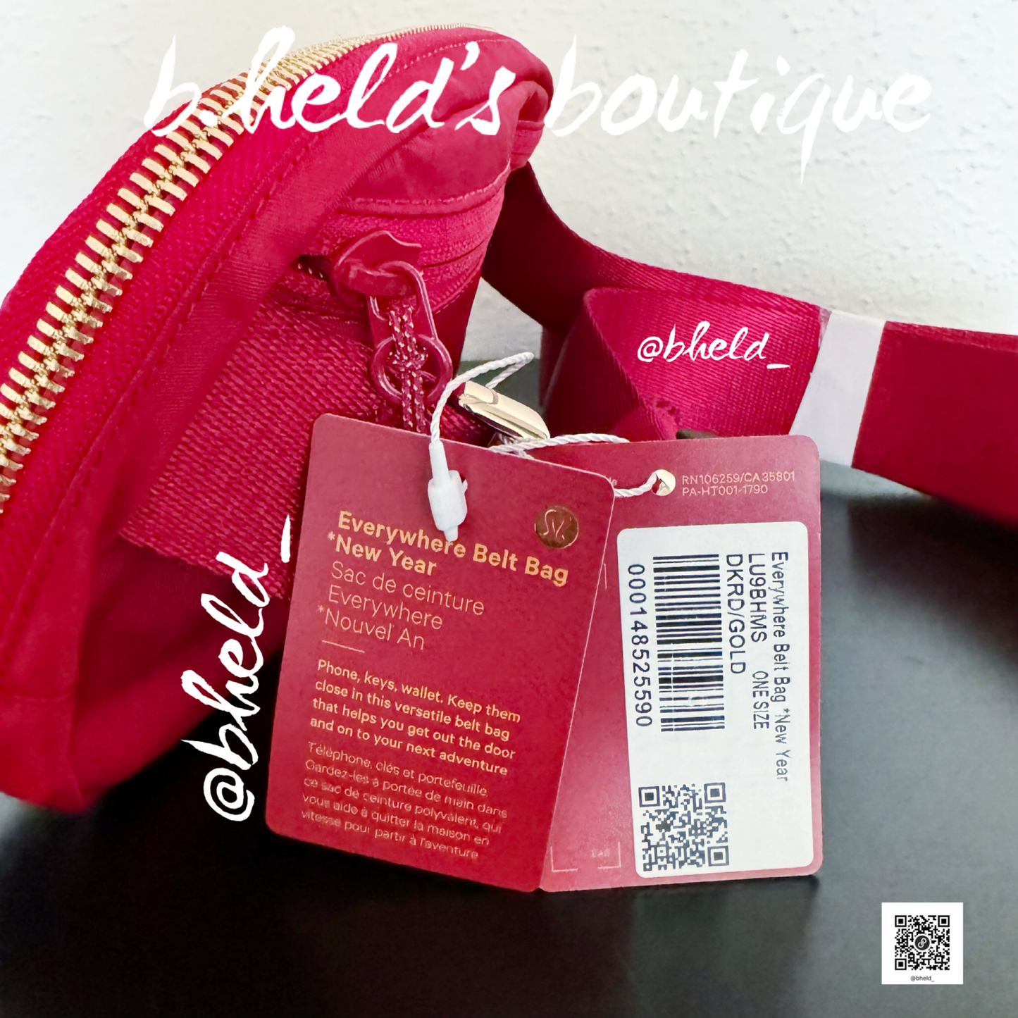 lululemon Lunar New Year Everywhere Belt Bag (1 L) in Dark Red/Gold, One Size