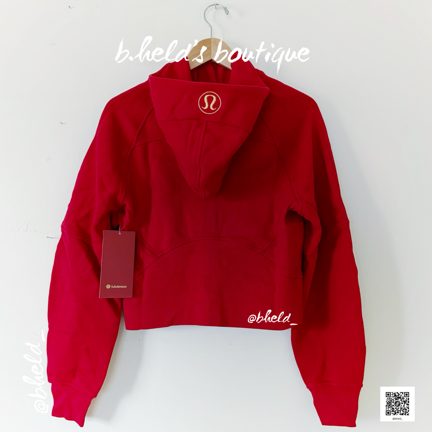 lululemon Lunar New Year Scuba Oversized Half-Zip Hoodie in Dark Red, Size XS/S