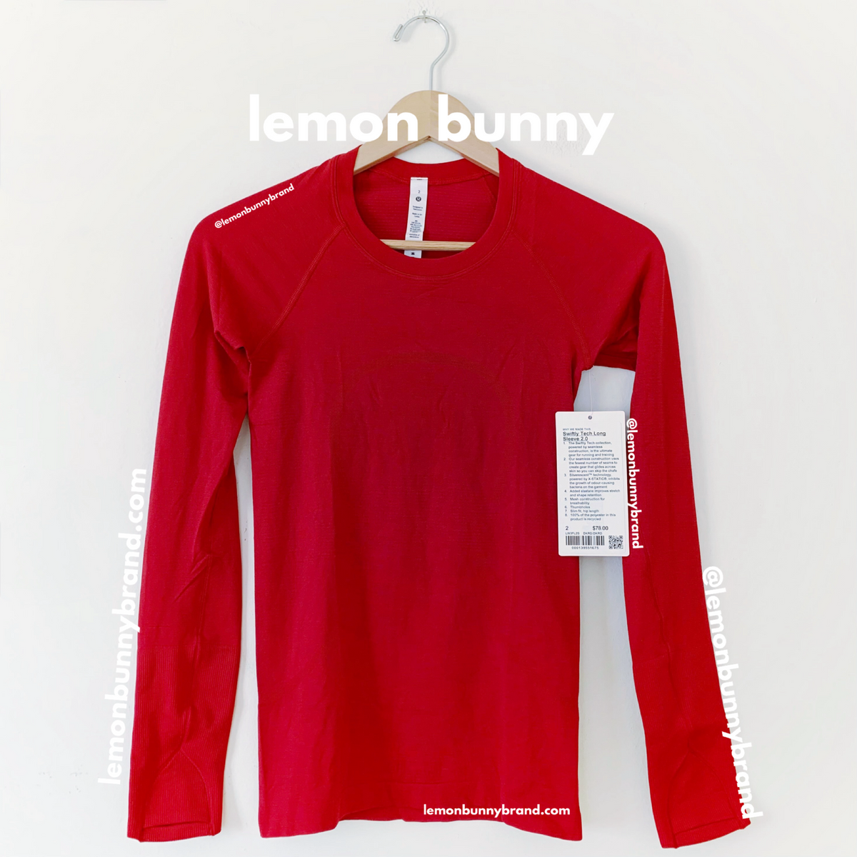 lululemon Lunar New Year Swiftly Tech Long Sleeve Shirt 2.0 in Dark Red/Dark Red, Size 2