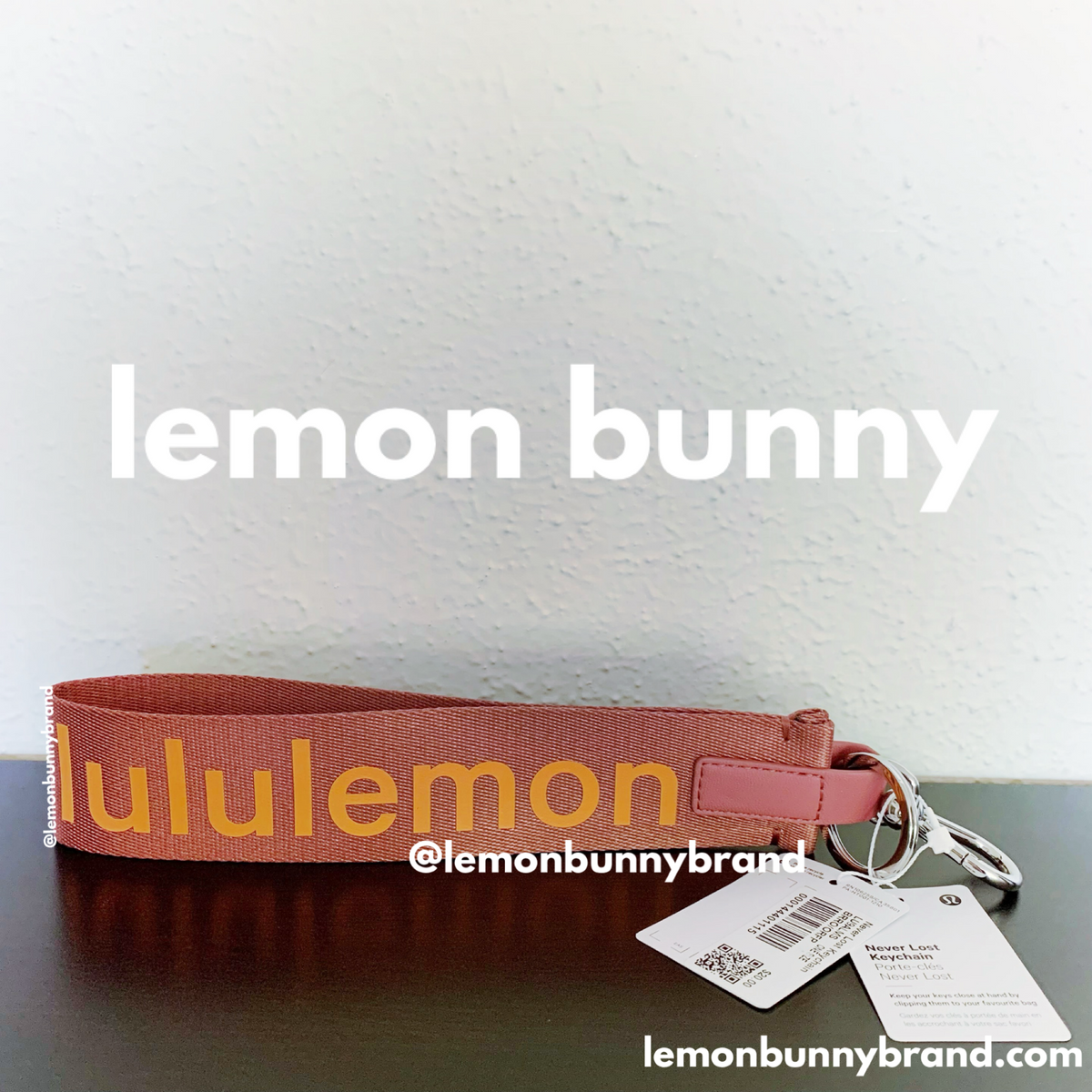 lululemon Never Lost Keychain (2022 Version) in Brier Rose/Orange Frappe, One Size