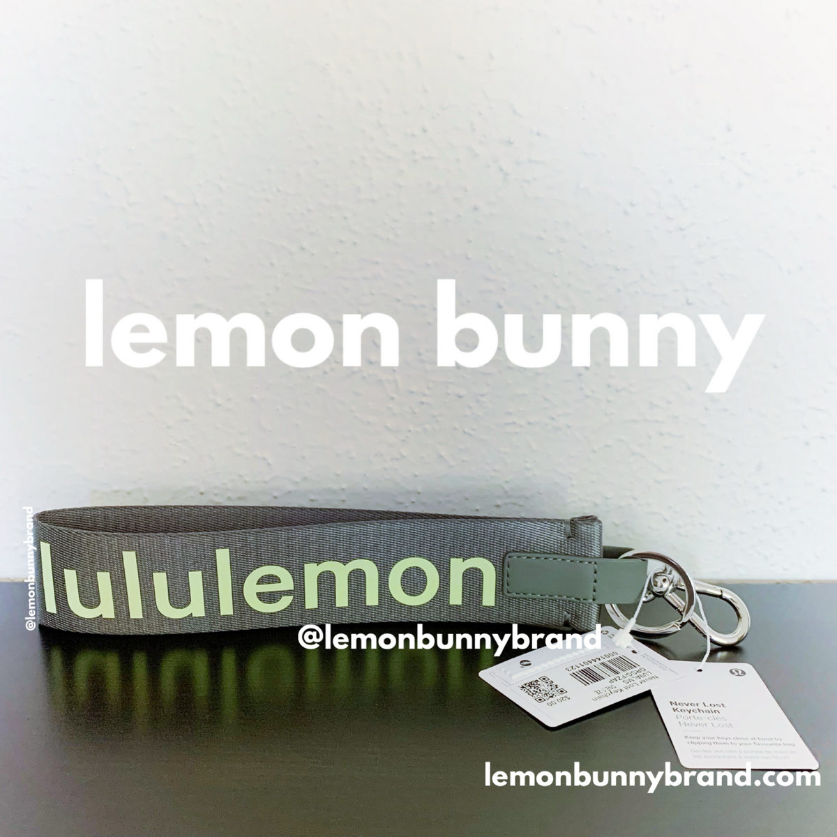 lululemon Never Lost Keychain (2022 Version) in Grey Sage/Faded