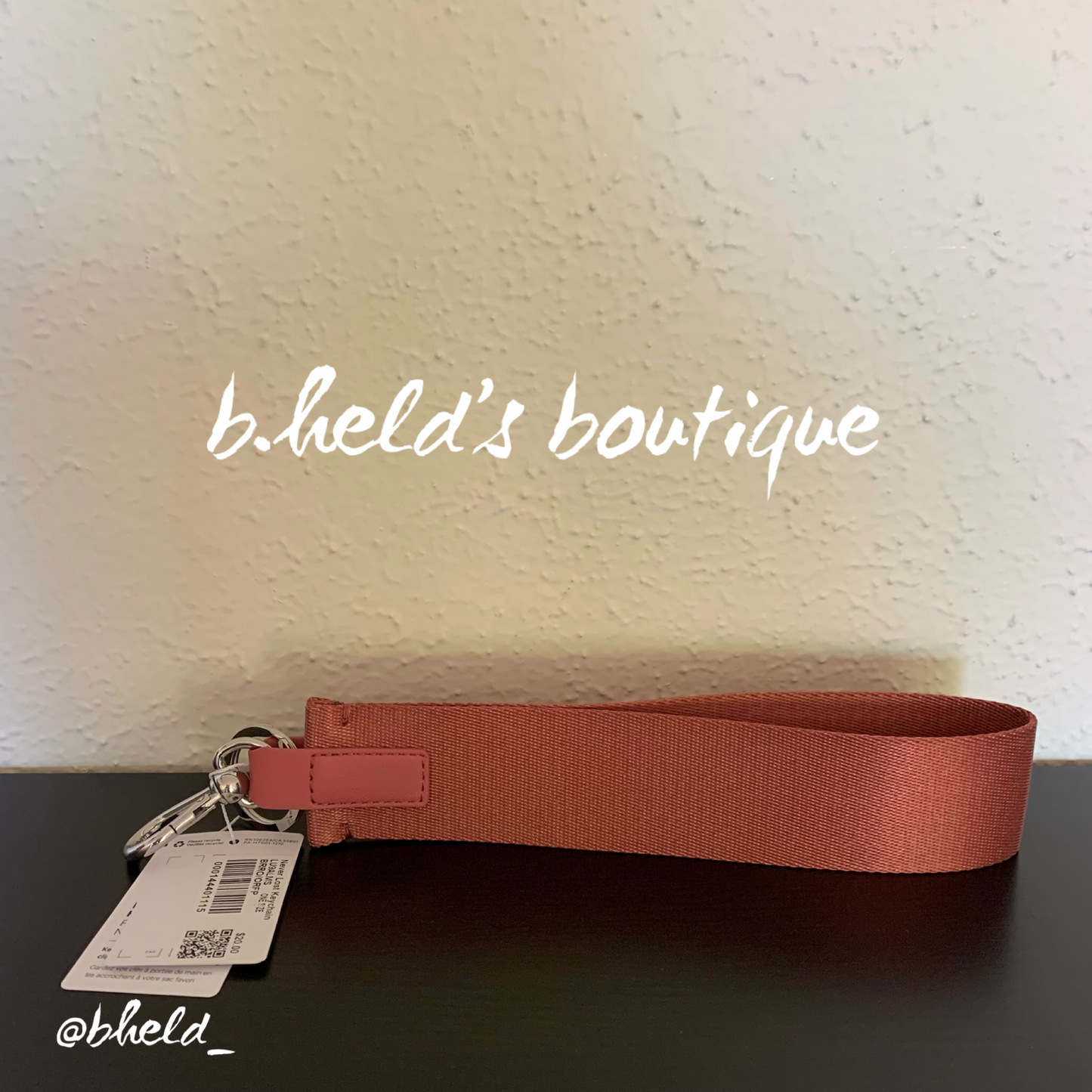 lululemon Never Lost Keychain (2022 Version) in Brier Rose/Orange Frappe, One Size