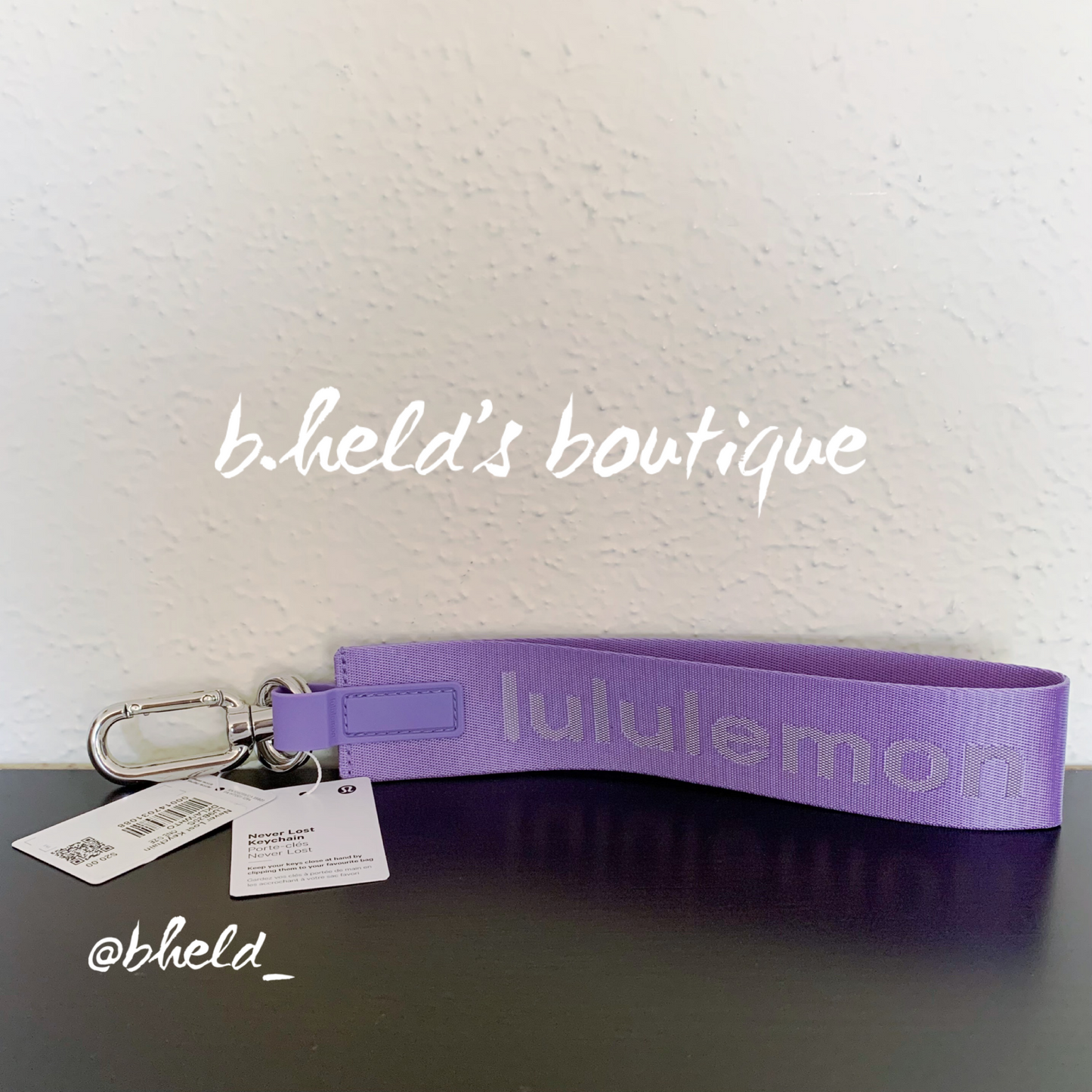 lululemon Never Lost Keychain (2023 Style) in Dark Lavender/White Opal, One Size