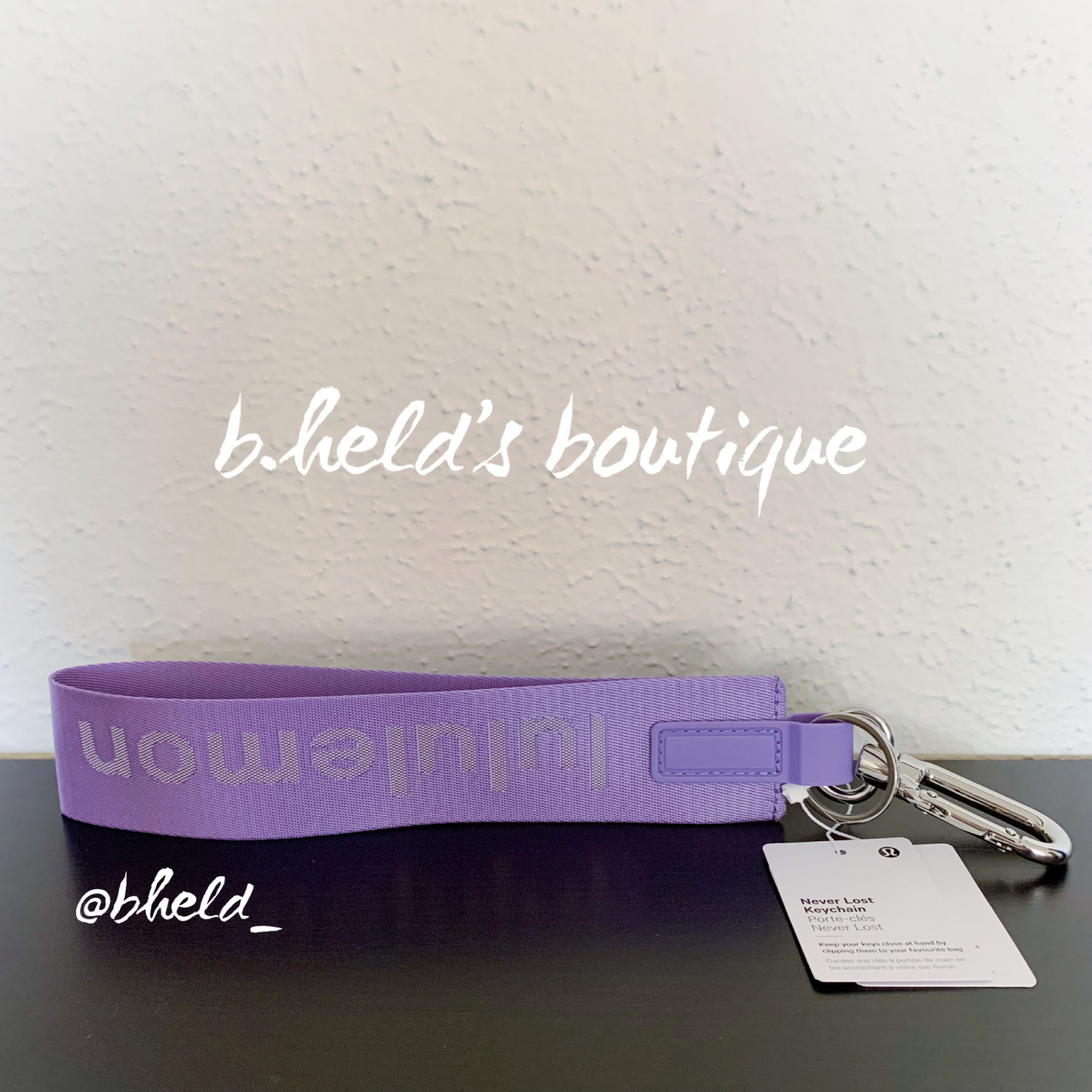 lululemon Never Lost Keychain (2023 Style) in Dark Lavender/White Opal, One Size