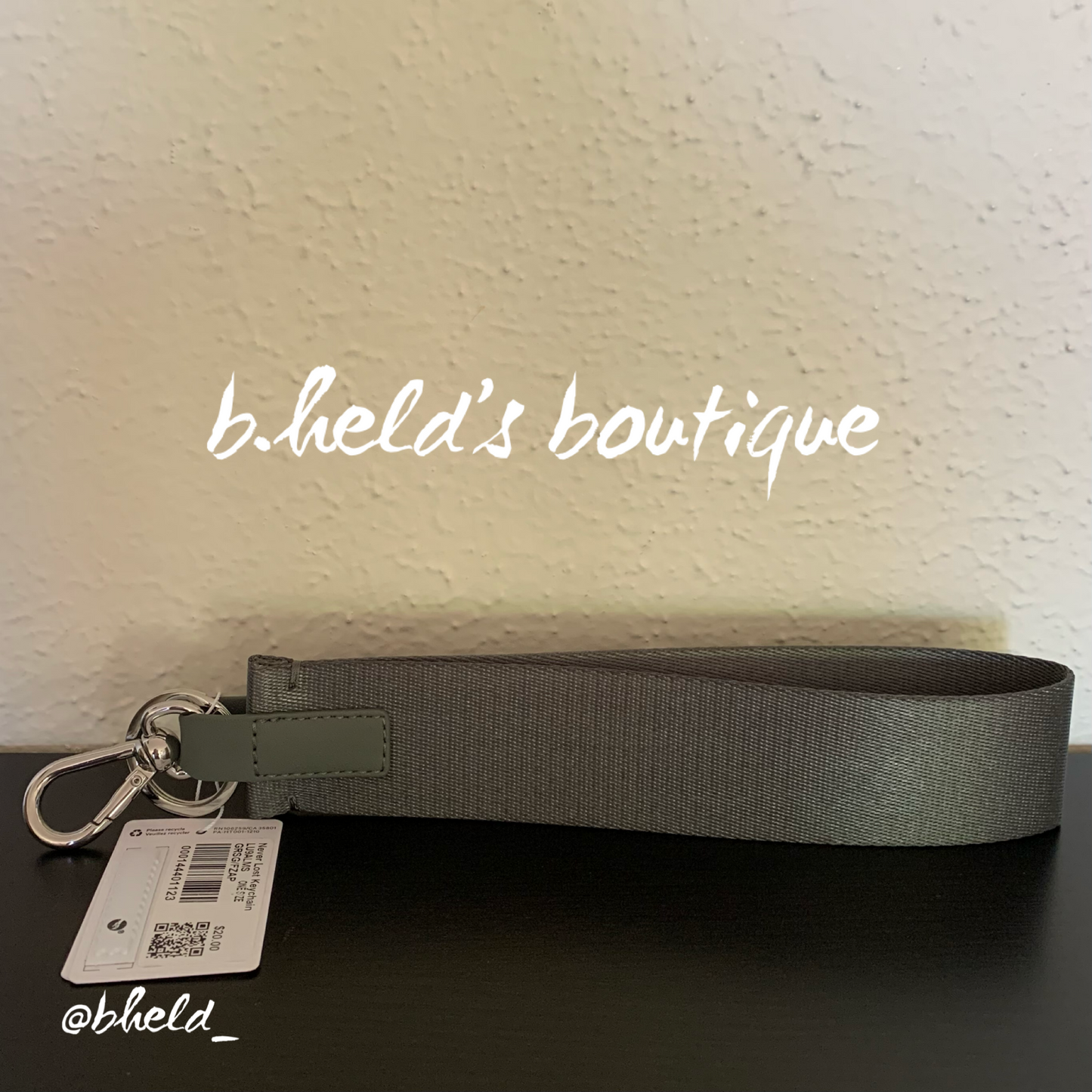 lululemon Never Lost Keychain (2022 Version) in Grey Sage/Faded Zap, One Size