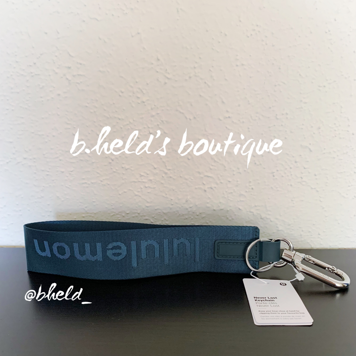 lululemon Never Lost Keychain (2023 Style) in Submarine/Utility Blue, One Size