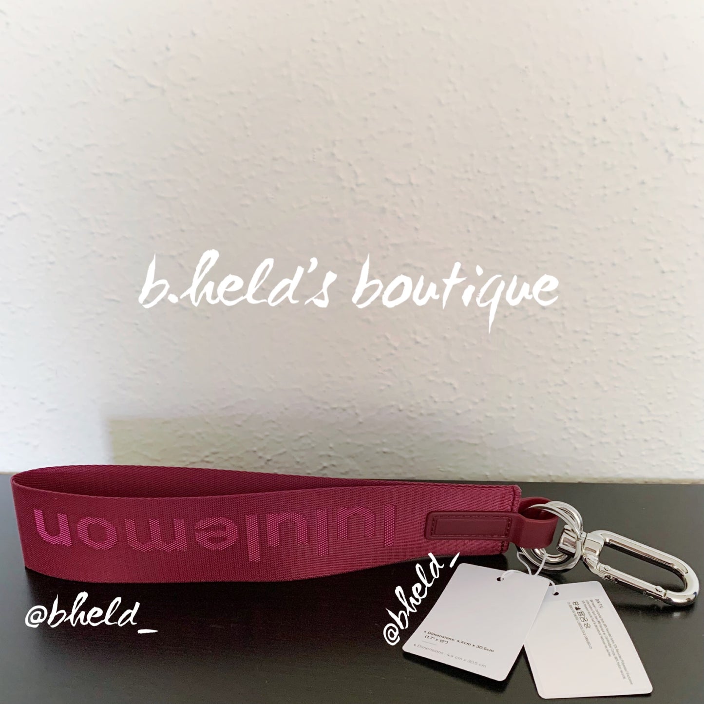 lululemon Never Lost Keychain (2023 Style) in Wine Berry/Sonic Pink, One Size