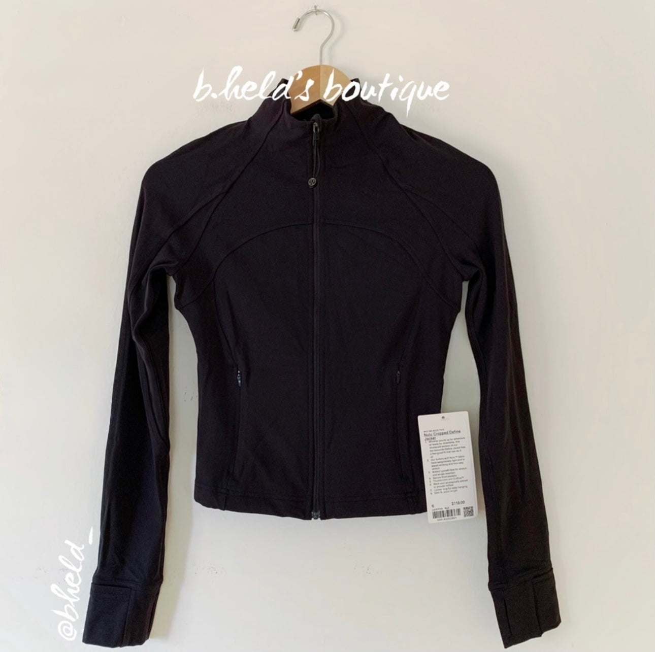 lululemon Nulu Cropped Define Jacket in Black, Size 6