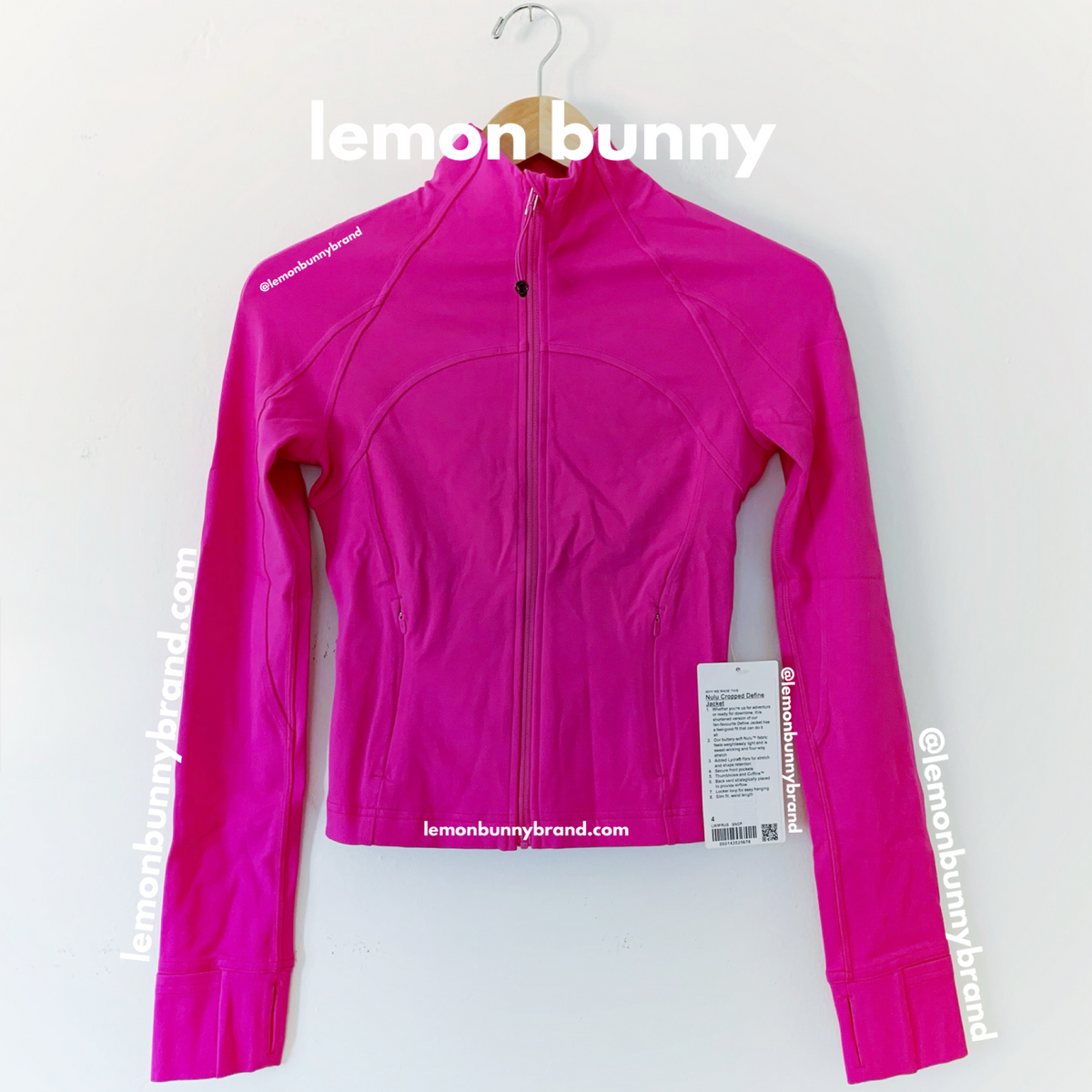 lululemon Nulu Cropped Define Jacket in Sonic Pink, Size 4