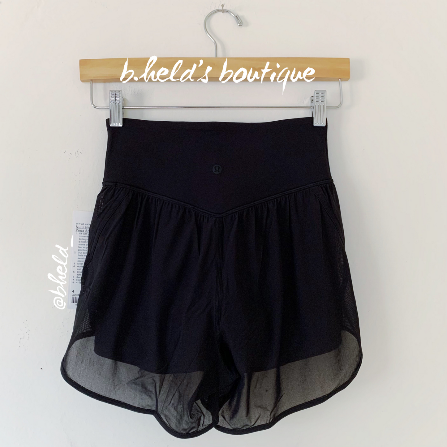 lululemon Nulu and Mesh High-Rise Yoga Short 3.5" in Black, Size 4