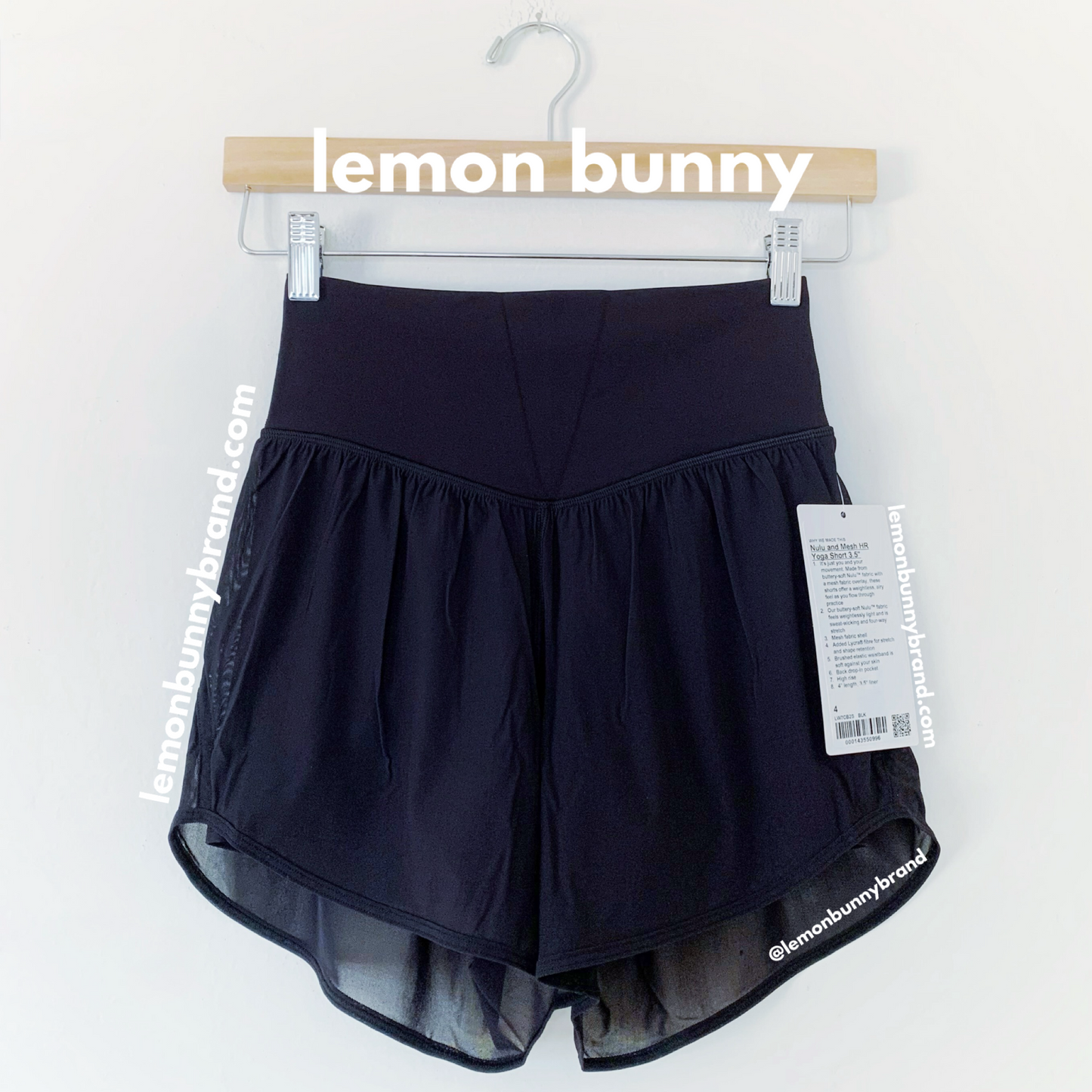 lululemon Nulu and Mesh High-Rise Yoga Short 3.5" in Black, Size 4