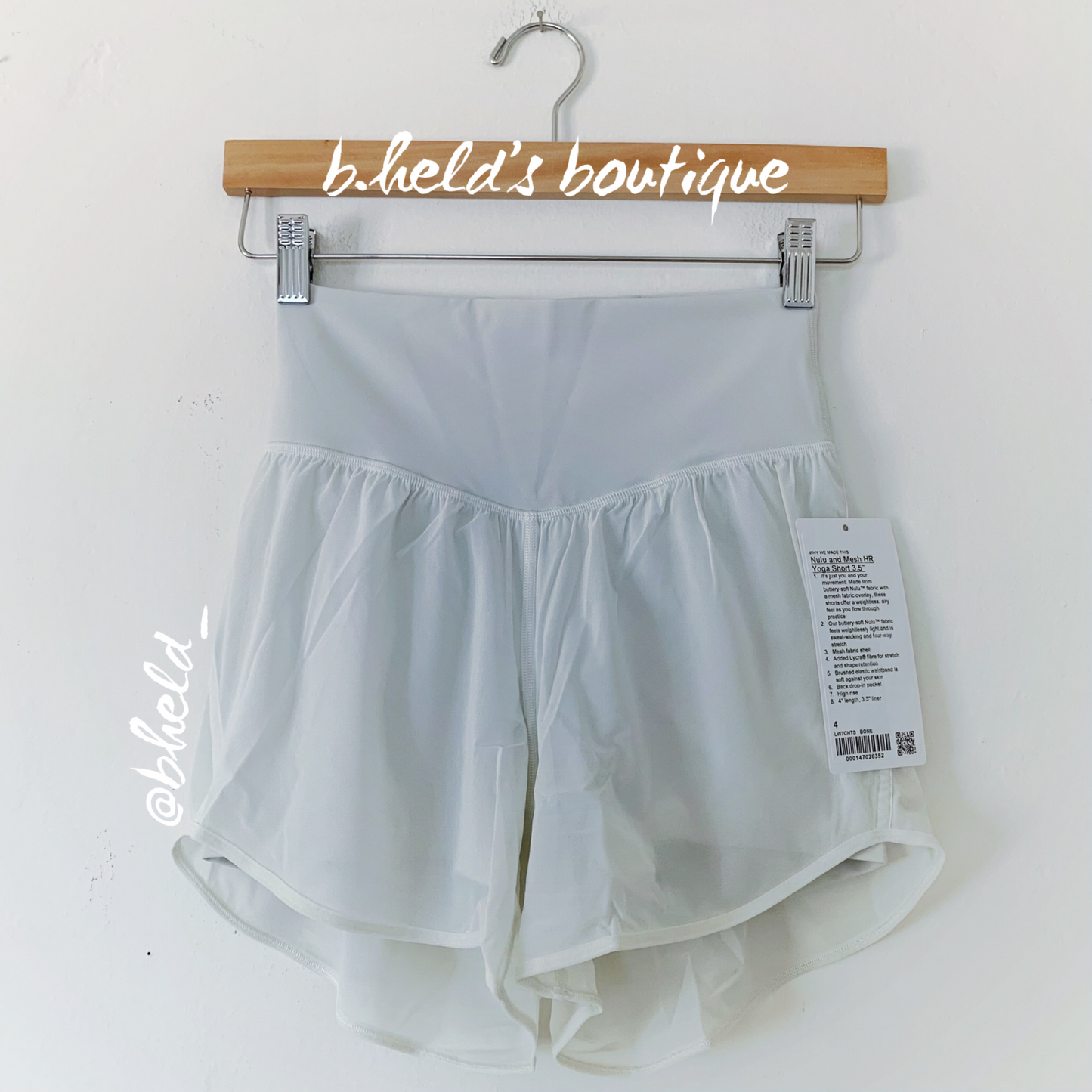 lululemon Nulu and Mesh High-Rise Yoga Short 3.5" in Bone, Size 4