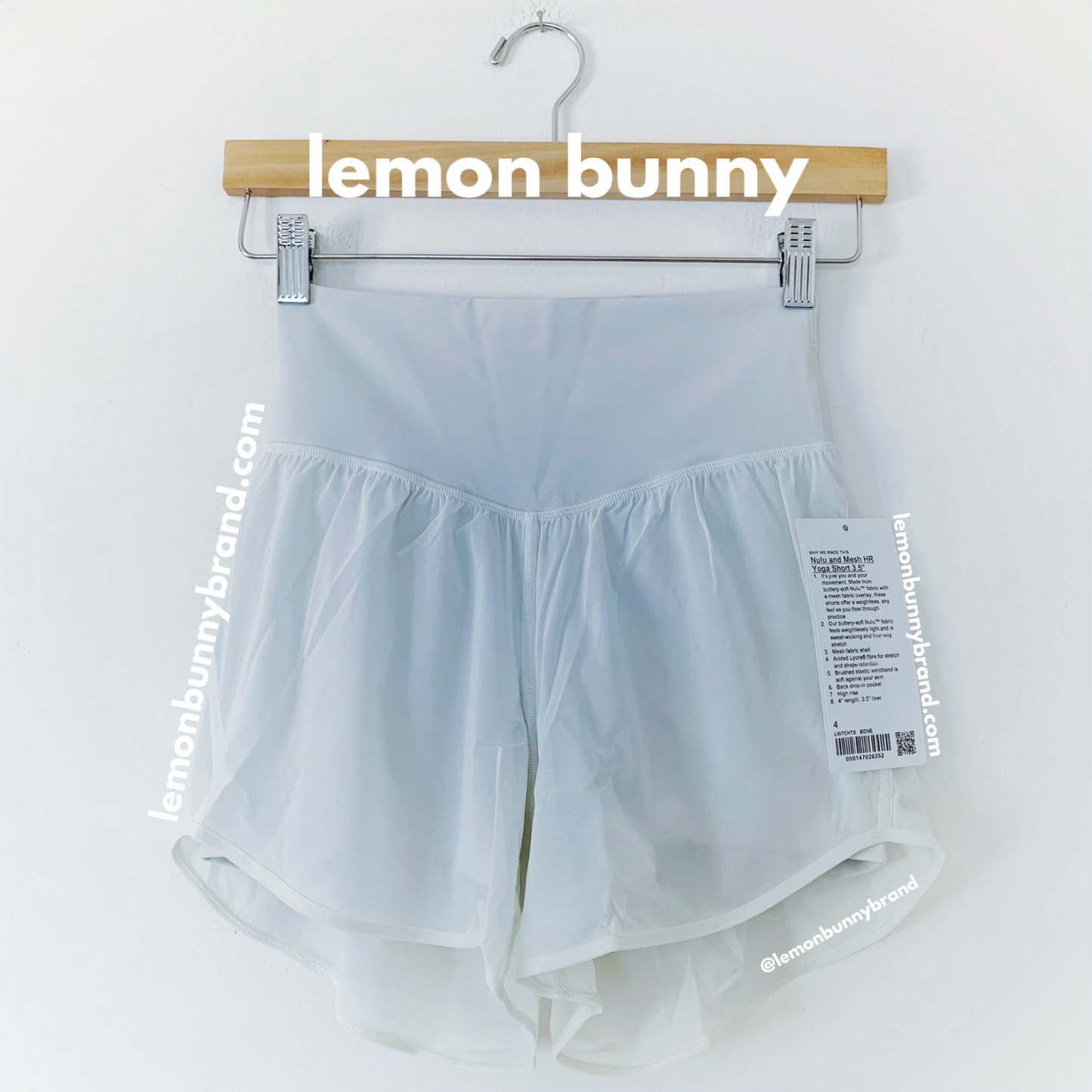 lululemon Nulu and Mesh High-Rise Yoga Short 3.5" in Bone, Size 4