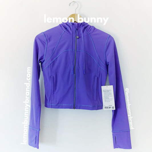 lululemon Nulu and Mesh Hooded Cropped Define Jacket in Charged Indigo, Size 4