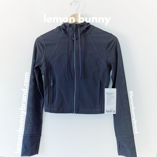 lululemon Nulu and Mesh Hooded Cropped Define Jacket in Graphite Grey, Size 4