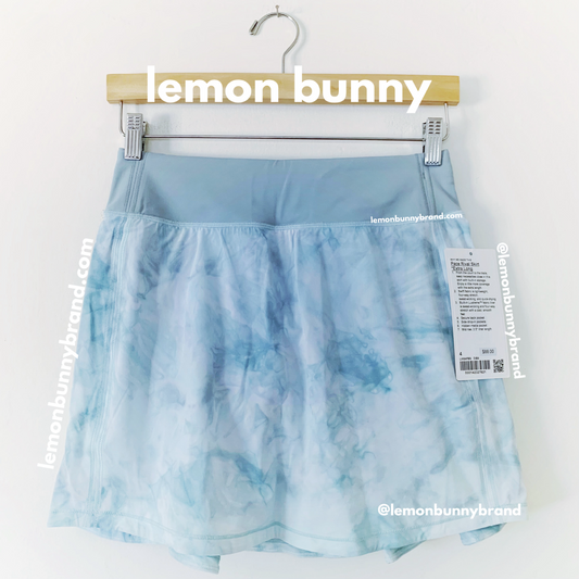 lululemon Pace Rival Mid-Rise Skirt *Extra Long in Diamond Dye White Sheer Blue Silver Blue, Size 4