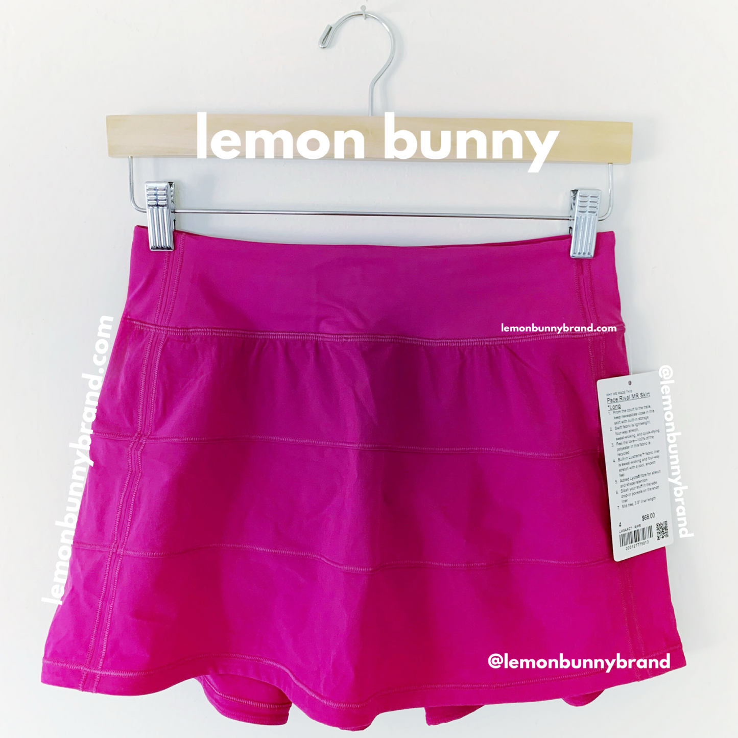 lululemon Pace Rival Mid-Rise Skirt *Long in Ripened Raspberry, Size 4