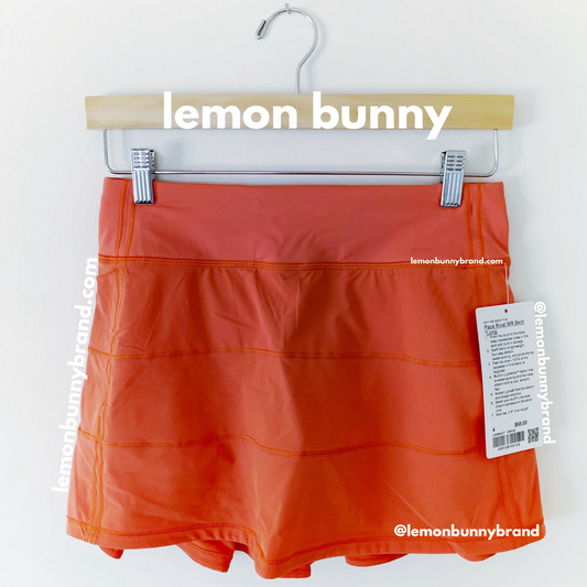 lululemon Pace Rival Mid-Rise Skirt *Long in Warm Coral, Size 4