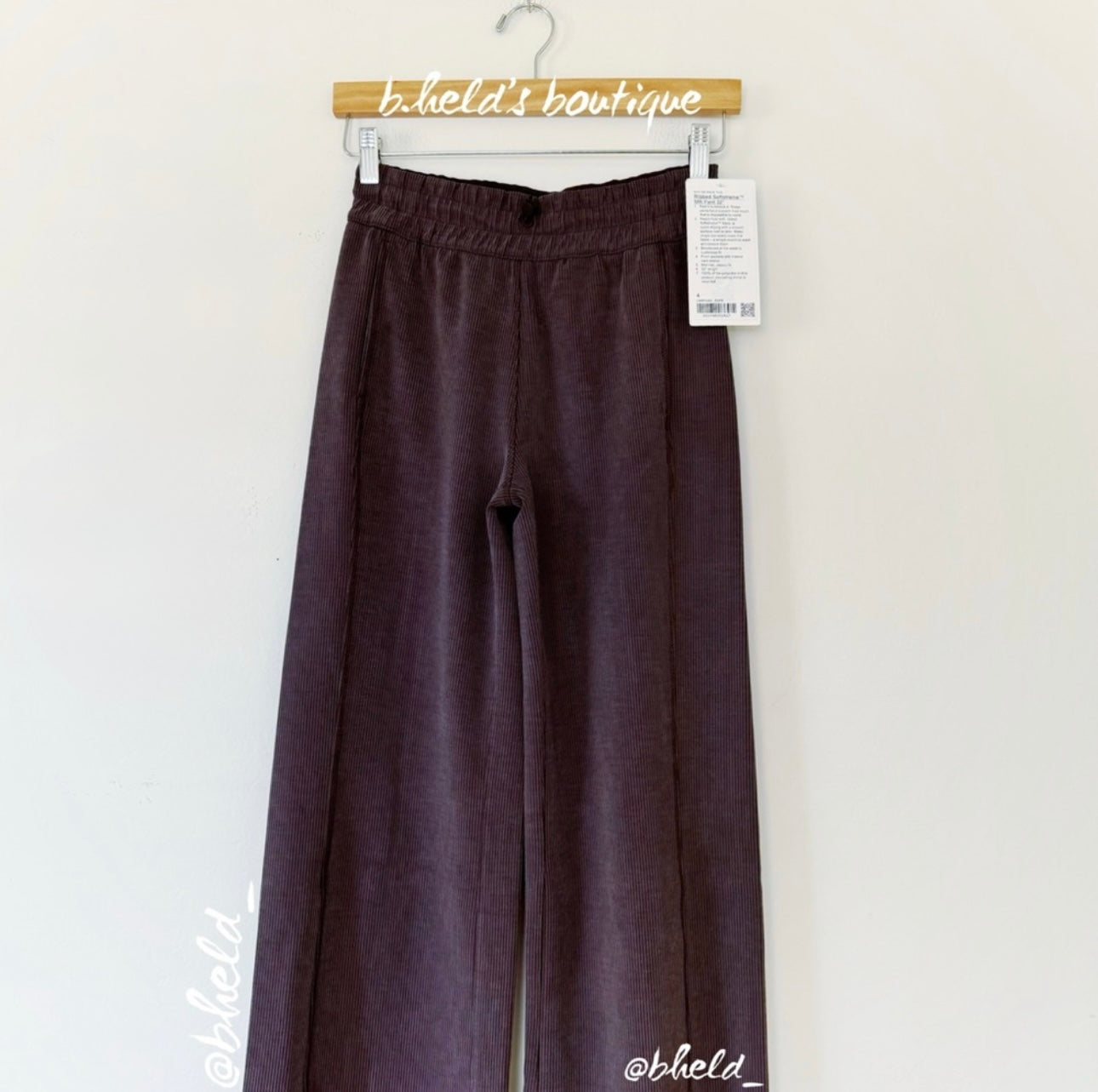 lululemon Ribbed Softstreme Mid-Rise Pant 32" in Espresso, Size 4