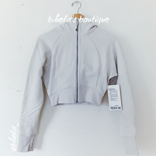lululemon Scuba Full-Zip Cropped Hoodie in Bone, Size 4