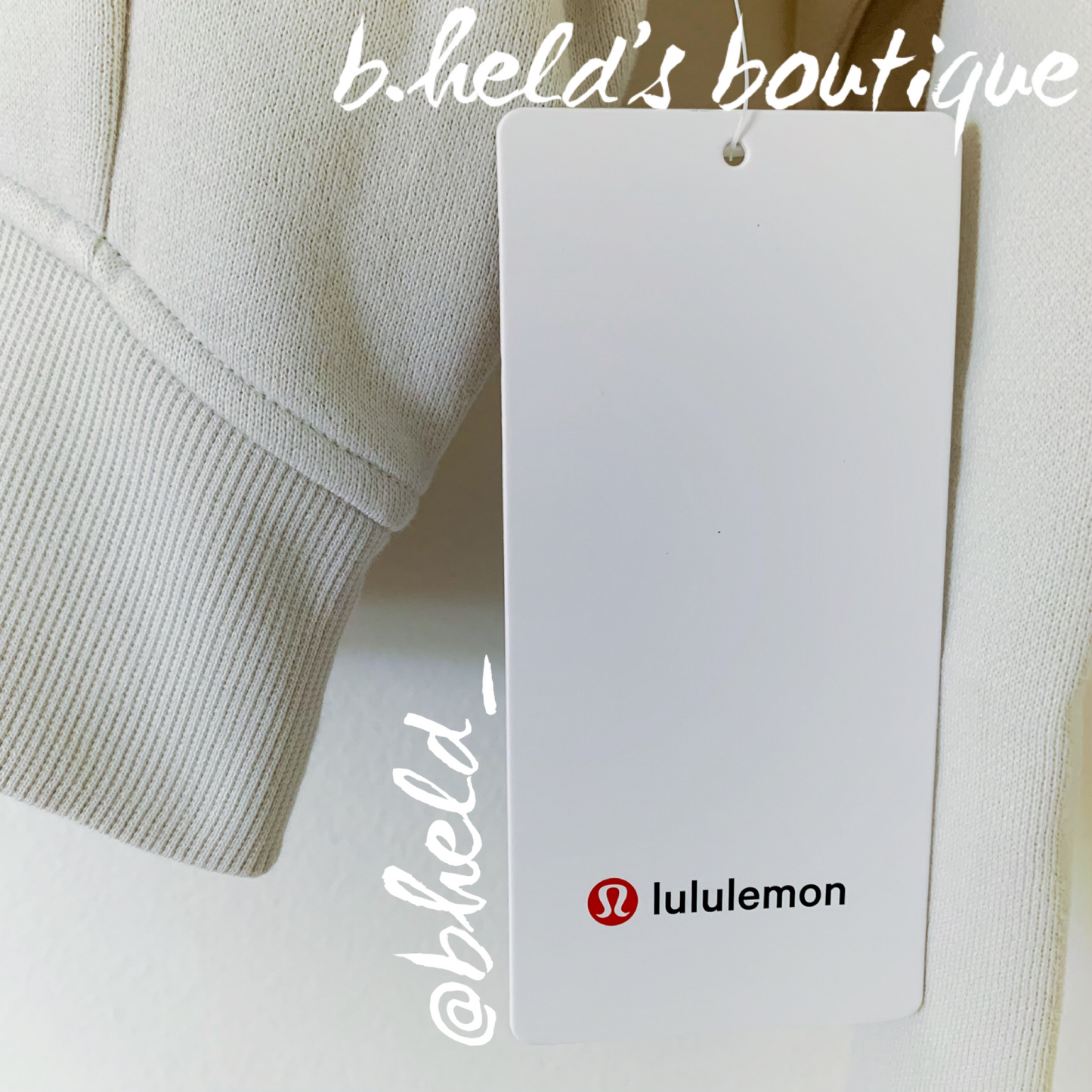 lululemon Scuba Full-Zip Cropped Hoodie in Bone, Size 4