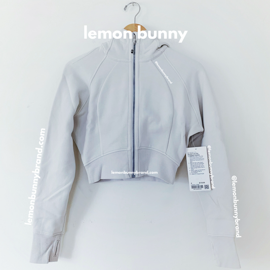 lululemon Scuba Full-Zip Cropped Hoodie in Bone, Size 4