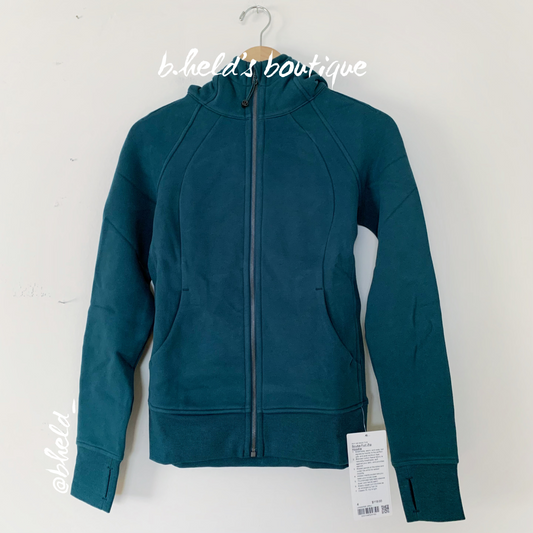 lululemon Scuba Full-Zip Hoodie in Green Jasper, Size 4