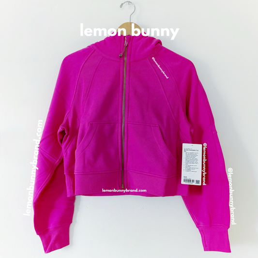 lululemon Scuba Oversized Full-Zip Hoodie *Gold Zip in Sonic Pink, Size XS/S