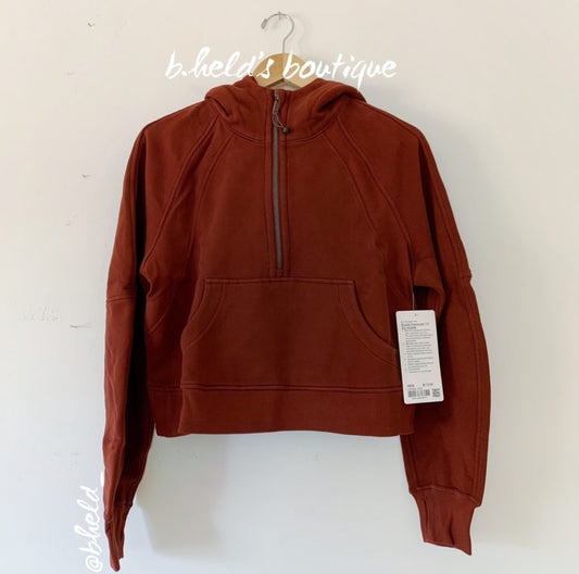 lululemon Scuba Oversized Half-Zip Hoodie in Date Brown, Size XS/S
