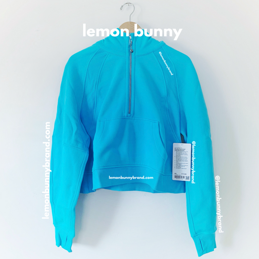 lululemon Scuba Oversized Half-Zip Hoodie in Electric Turquoise, Size M/L