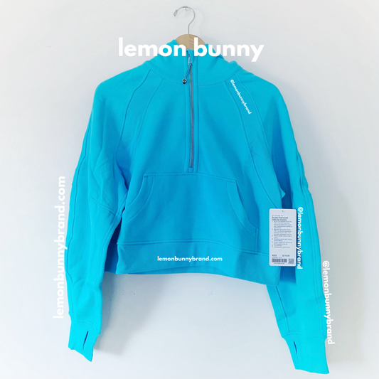 lululemon Scuba Oversized Half-Zip Hoodie in Electric Turquoise, Size XS/S