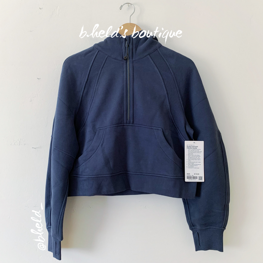 lululemon Scuba Oversized Half-Zip Hoodie in Iron Blue, Size XS/S