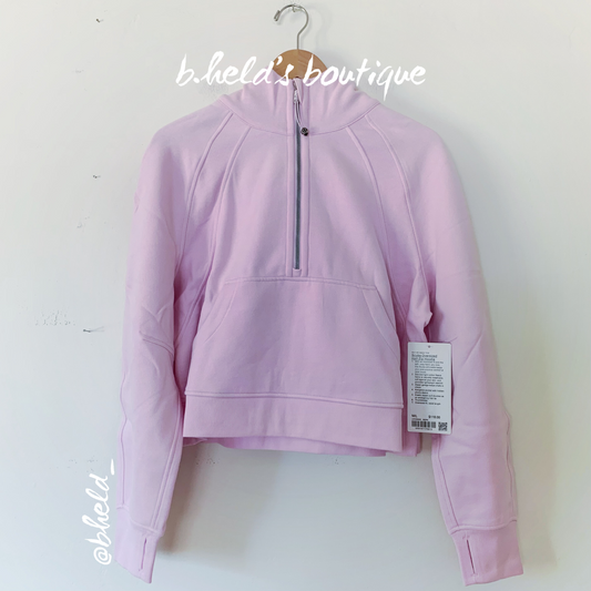 lululemon Scuba Oversized Half-Zip Hoodie in Meadowsweet Pink, Size M/L