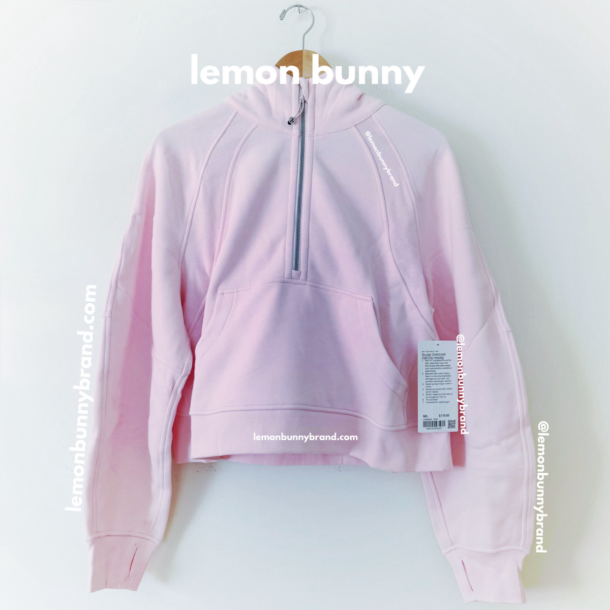 lululemon Scuba Oversized Half-Zip Hoodie in Strawberry Milkshake, Size M/L