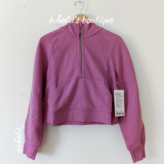 lululemon Scuba Oversized Half-Zip Hoodie in Velvet Dust, Size XS/S