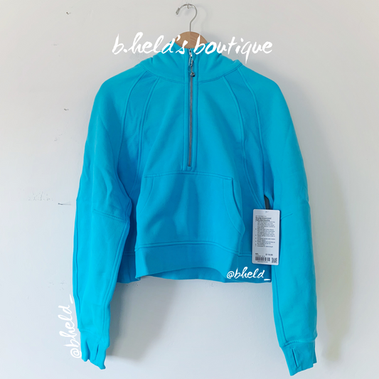 lululemon Scuba Oversized Half-Zip Hoodie in Electric Turquoise, Size M/L