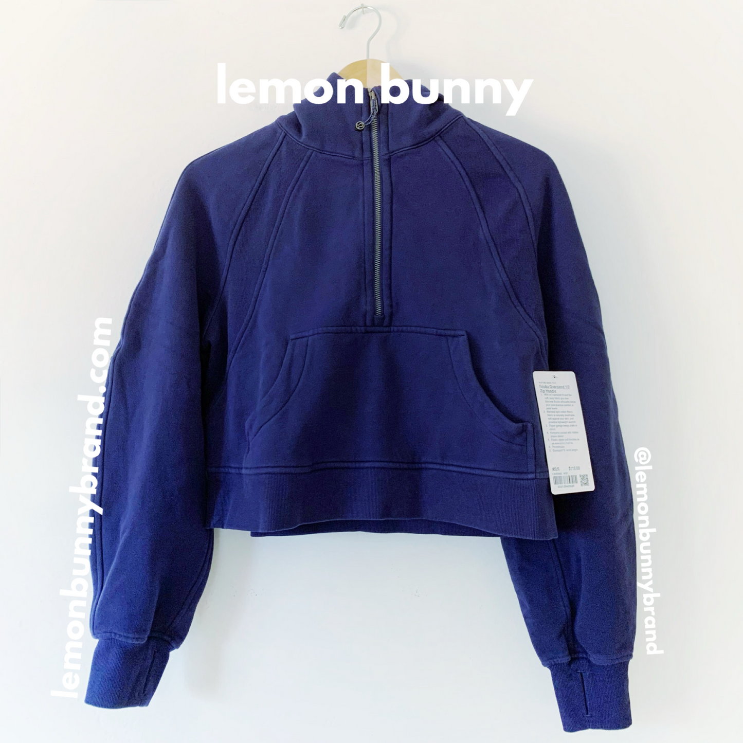 lululemon Scuba Oversized Half-Zip Hoodie in Night Sea, Size XS/S