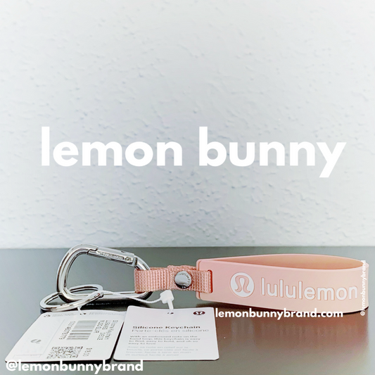 lululemon Silicone Keychain in Melon Sorbet/Silver, One Size
