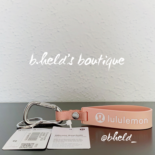 lululemon Silicone Keychain in Melon Sorbet/Silver, One Size