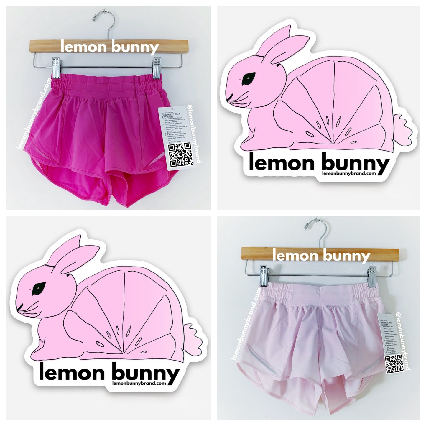 *lemon bunny Curated Bundle: 2 lululemon Hotty Hot Shorts in Sonic Pink Milkshake, Size 2