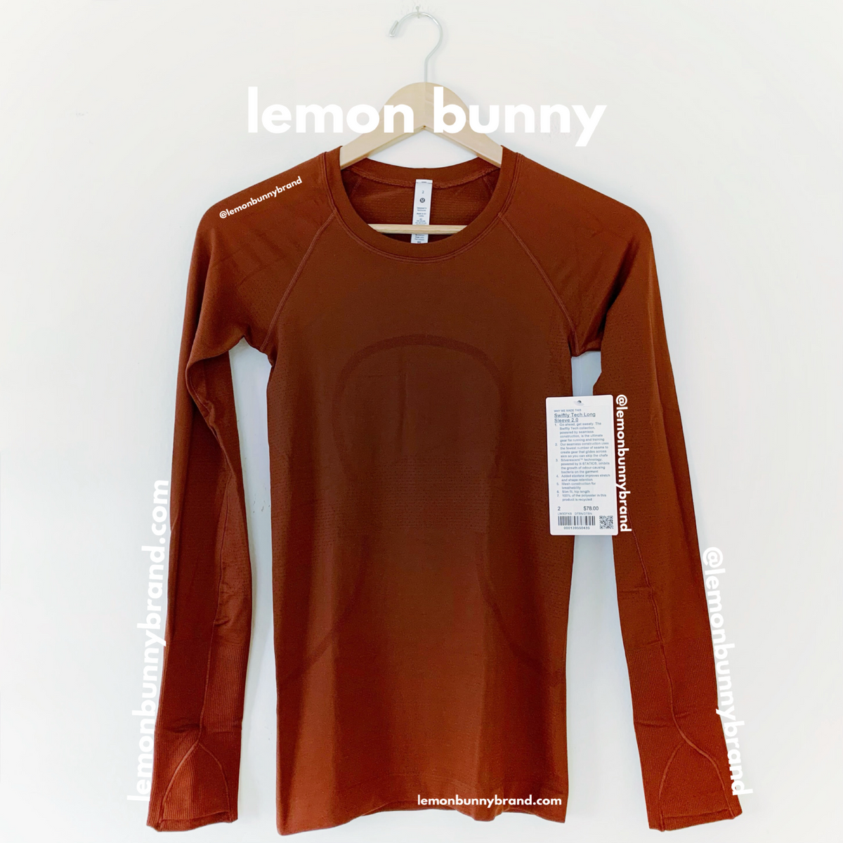 lululemon Swiftly Tech Long Sleeve Shirt 2.0 in Date Brown/Date Brown, Size 2