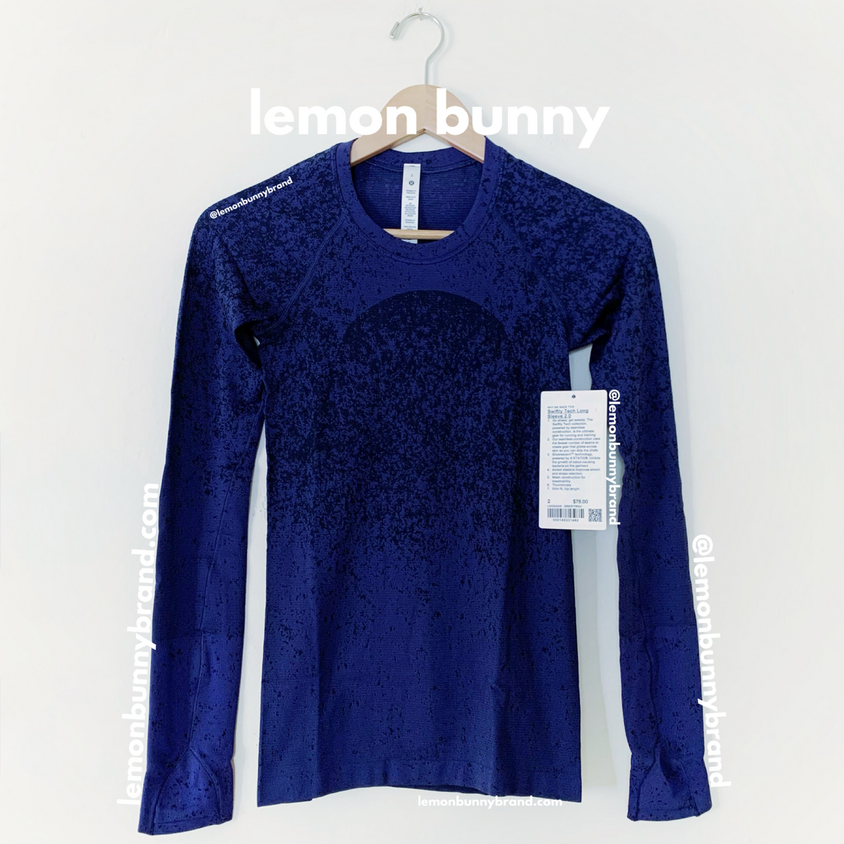 lululemon Swiftly Tech Long Sleeve Shirt 2.0 in Gradient Block Psychic/True Navy, Size 2