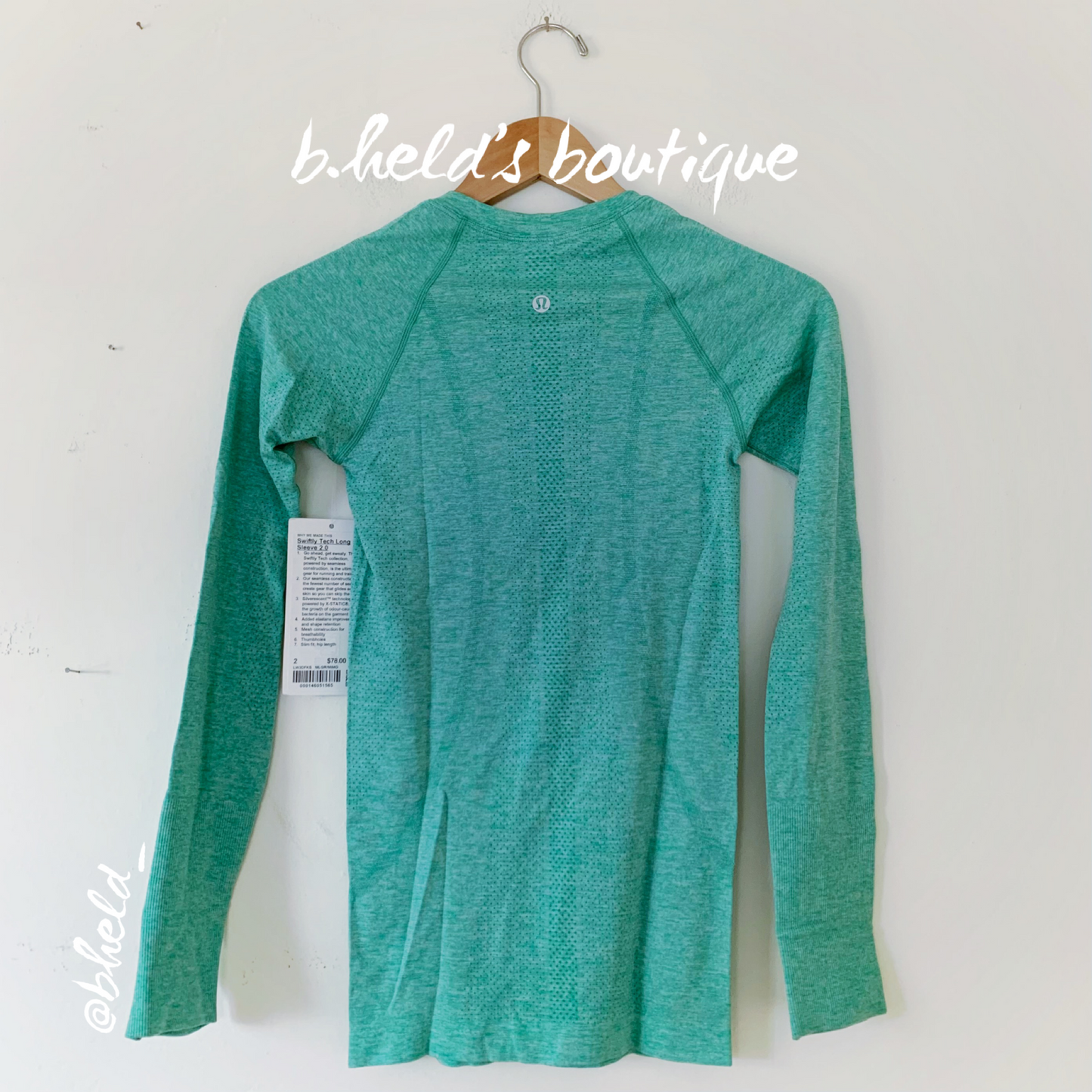 lululemon Swiftly Tech Long Sleeve Shirt 2.0 in Maldives Green/Mint Moment, Size 2