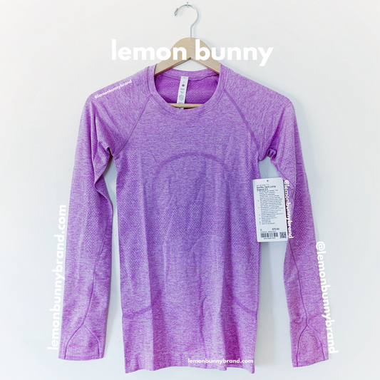 lululemon Swiftly Tech Long Sleeve Shirt 2.0 in Moonlit Magenta/White, Size 2