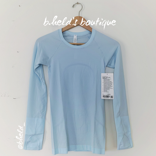 lululemon Swiftly Tech Long Sleeve Shirt 2.0 in Powder Blue/Powder Blue, Size 2