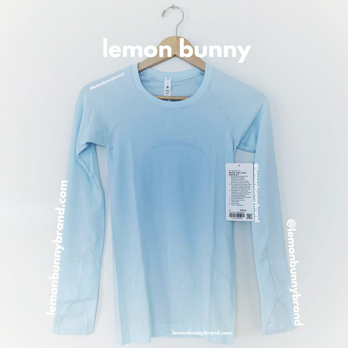 lululemon Swiftly Tech Long Sleeve Shirt 2.0 in Powder Blue/Powder Blue, Size 2